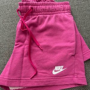 Pink Nike sweat shorts
